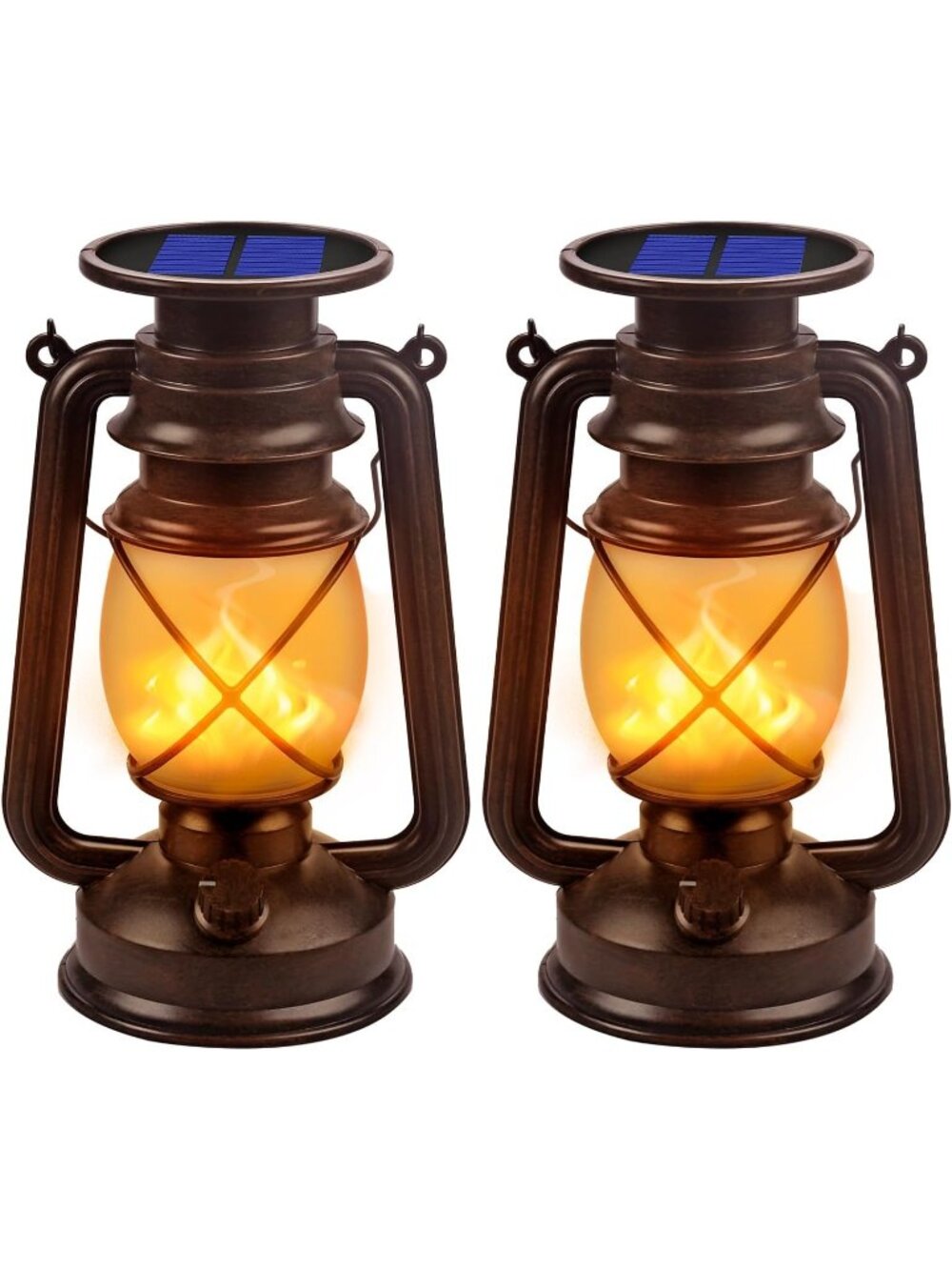 New Solar Lanterns Outdoor Waterproof 2 Pack LED Flickering Light